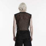 Punk-Mesh-Weste mit Perforationen
