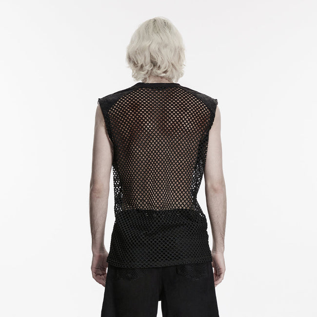 Punk-Mesh-Weste mit Perforationen