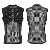 Punk-Mesh-Weste mit Perforationen