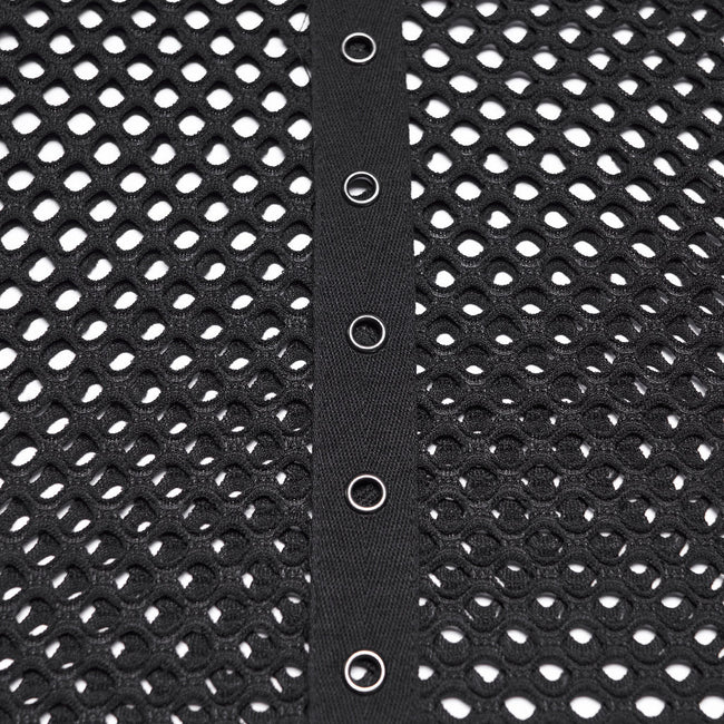 Punk-Mesh-Weste mit Perforationen