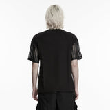 T-Shirt mit Ärmeln im Netzkäfig-Stil