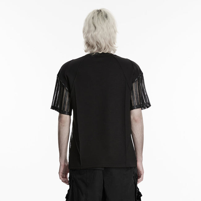 T-Shirt mit Ärmeln im Netzkäfig-Stil