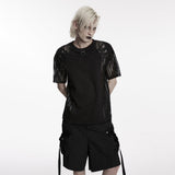 T-Shirt mit Ärmeln im Netzkäfig-Stil