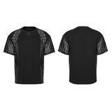 T-Shirt mit Ärmeln im Netzkäfig-Stil