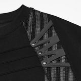 T-Shirt mit Ärmeln im Netzkäfig-Stil