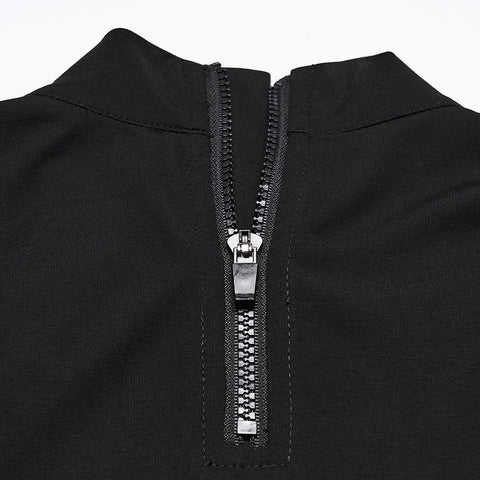 Dunkles Punk-Mesh-T-Shirt für Herren