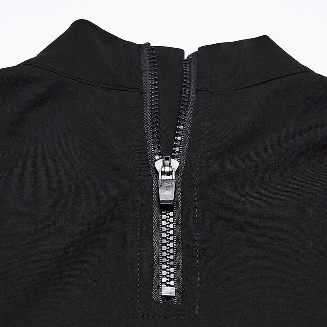 Dunkles Punk-Mesh-T-Shirt für Herren