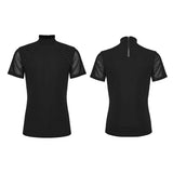 Dunkles Punk-Mesh-T-Shirt für Herren
