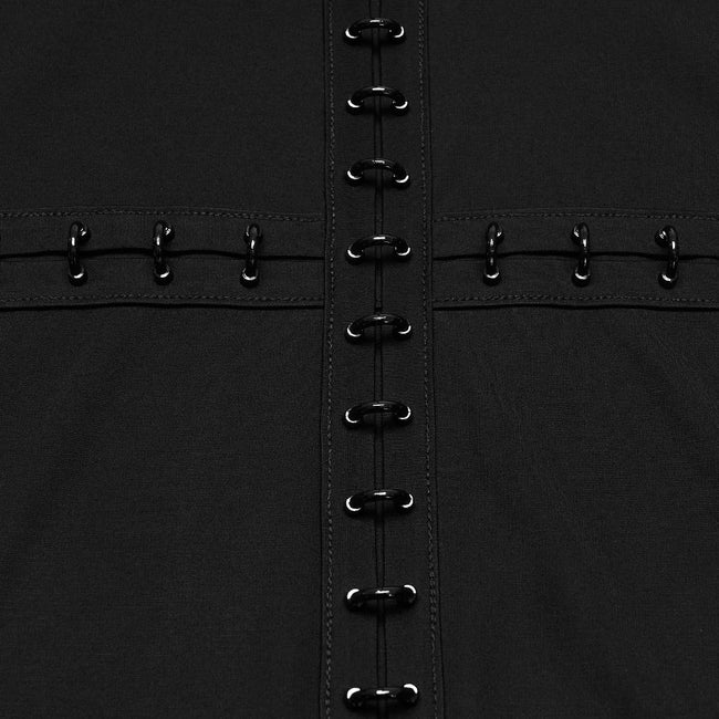 Ärmelloses, dunkles Gothic-Kapuzen-T-Shirt