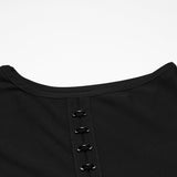 Ärmelloses, dunkles Gothic-Kapuzen-T-Shirt