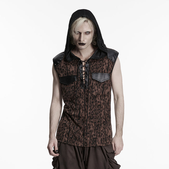 Punk-T-Shirt mit Leopardenmuster