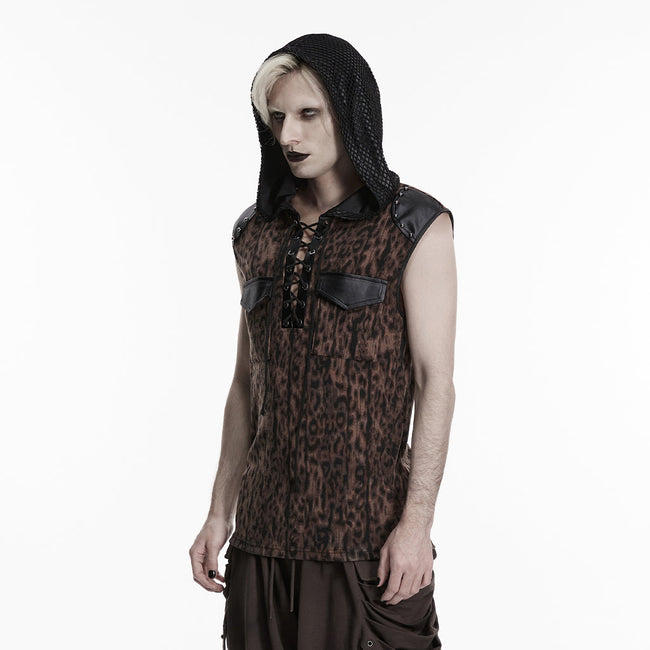 Punk-T-Shirt mit Leopardenmuster