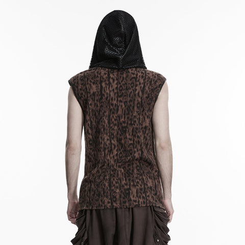 Punk-T-Shirt mit Leopardenmuster