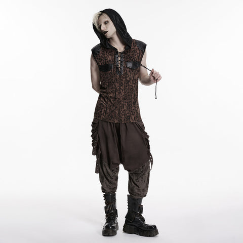 Punk-T-Shirt mit Leopardenmuster