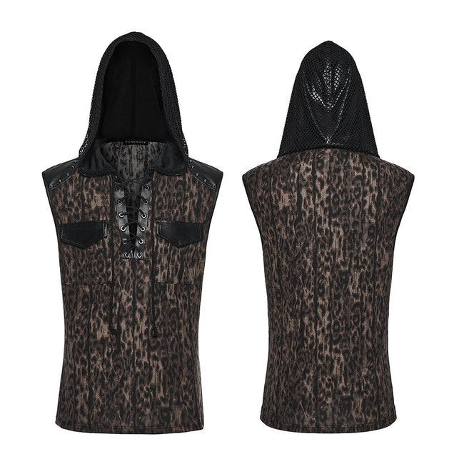 Punk-T-Shirt mit Leopardenmuster