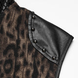 Punk-T-Shirt mit Leopardenmuster