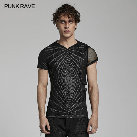 T-Shirt mit Punk-Lightwave-Print