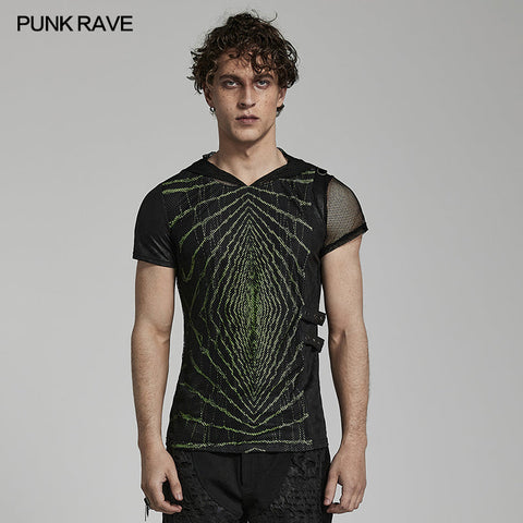 T-Shirt mit Punk-Lightwave-Print