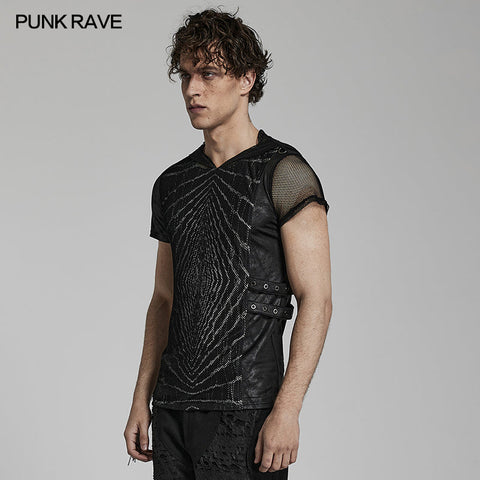 T-Shirt mit Punk-Lightwave-Print