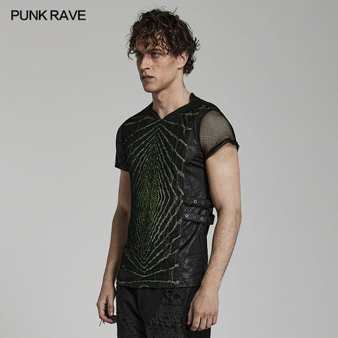 T-Shirt mit Punk-Lightwave-Print