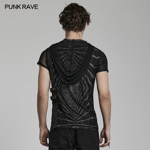T-Shirt mit Punk-Lightwave-Print