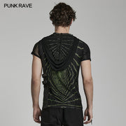 T-Shirt mit Punk-Lightwave-Print