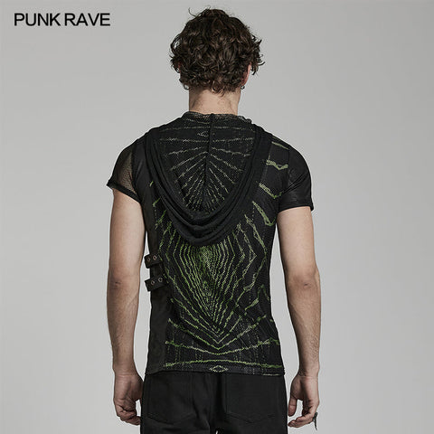 T-Shirt mit Punk-Lightwave-Print