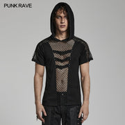 Punk-T-Shirt mit Kapuze