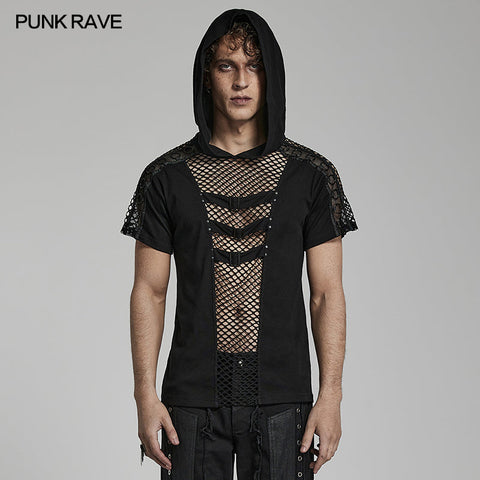 Punk-T-Shirt mit Kapuze