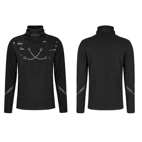Punk-T-Shirt mit Stehkragen für den täglichen Gebrauch