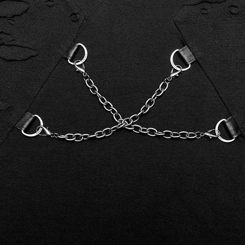 Punk-T-Shirt mit Stehkragen für den täglichen Gebrauch