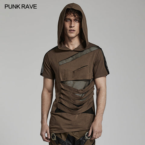 Punk-T-Shirt mit Kapuze