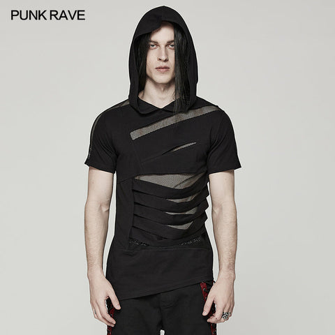 Punk-T-Shirt mit Kapuze