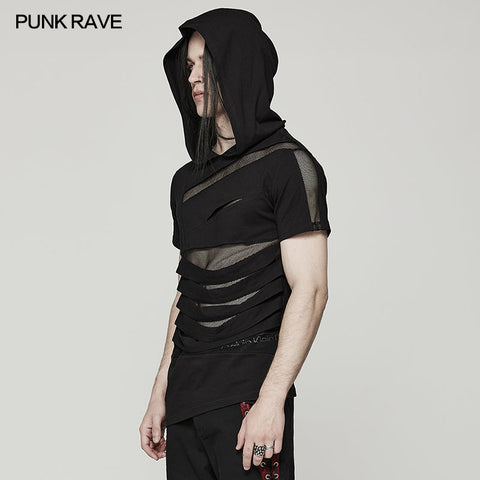 Punk-T-Shirt mit Kapuze