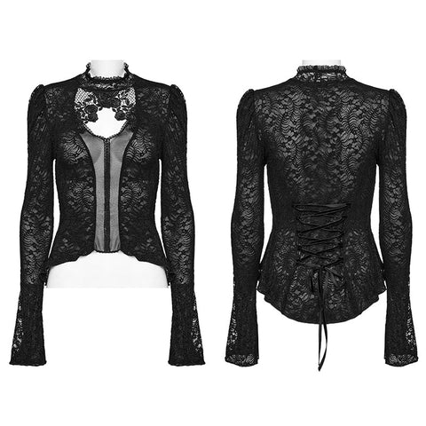 Gothic Zartes Hemd mit Stehkragen