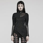 Punk-T-Shirt mit unregelmäßiger, asymmetrischer Passform und schmaler Passform