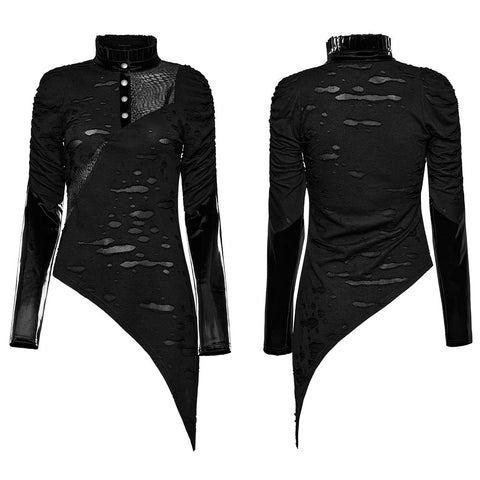 Punk-T-Shirt mit unregelmäßiger, asymmetrischer Passform und schmaler Passform