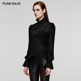 Gothic-Hemd aus Chiffon mit zarter Spitze