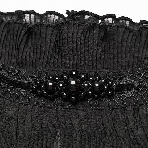 Gothic-Hemd aus Chiffon mit zarter Spitze