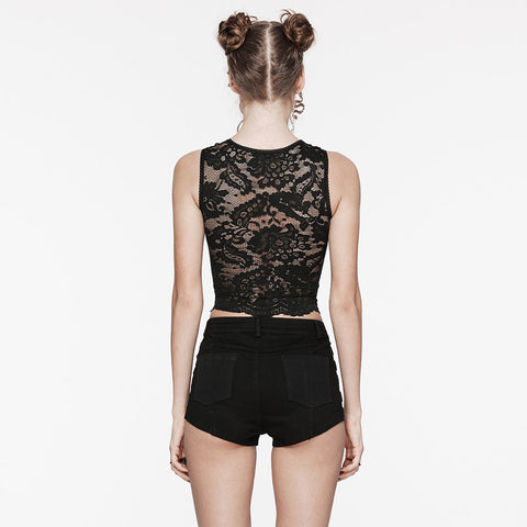 Gothic Daily Crop Top aus Spitze