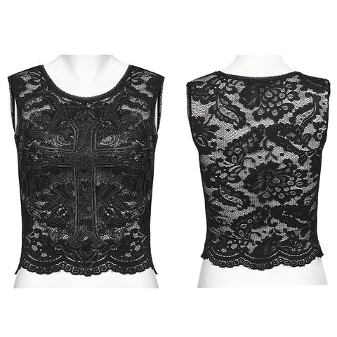 Gothic Daily Crop Top aus Spitze