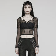 2024 Goth Langarm-Mesh-T-Shirt