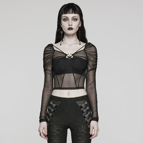 2024 Goth Langarm-Mesh-T-Shirt