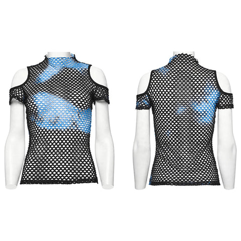PUNK Batik-Mesh-Kurzarm-T-Shirt