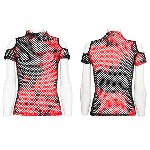 PUNK Batik-Mesh-Kurzarm-T-Shirt