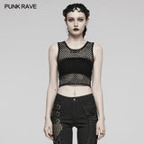 PUNK-Tanktop aus Netzstoff mit Batikmuster