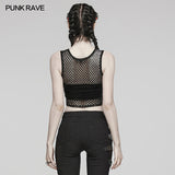 PUNK-Tanktop aus Netzstoff mit Batikmuster