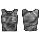 PUNK-Tanktop aus Netzstoff mit Batikmuster