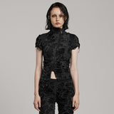 Elastisches Wasteland-Punk-T-Shirt mit Batikmuster