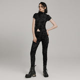 Elastisches Wasteland-Punk-T-Shirt mit Batikmuster